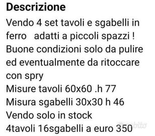 SGABELLI E TAVOLI BAR