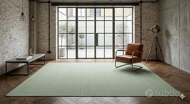 Tappeto pelo corto verde salvia