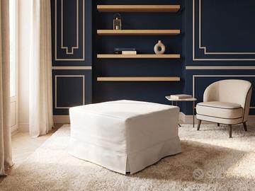 Pouff letto trasformabile con rete e materasso