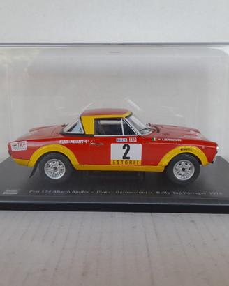 MODELLO AUTO FIAT 124 ABARTH SPIDER RALLY IN TECA