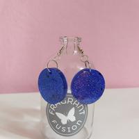 Orecchini pendenti blu glitter
