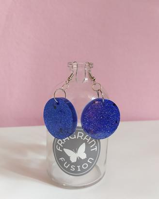 Orecchini pendenti blu glitter