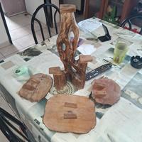 Piedistallo porta vasi in legno massello