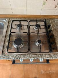 Piano cottura a gas 4 fuochi