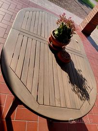 Tavolo da giardino in legno allungabile ovale