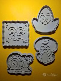 Set 4 formine biscotti personaggi Spongebob