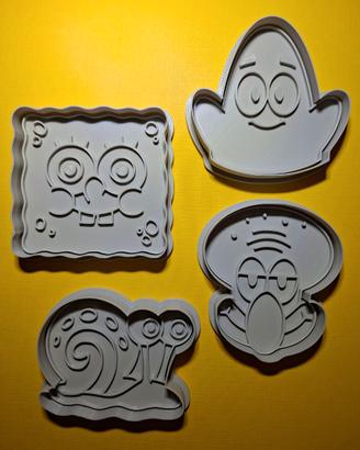Set 4 formine biscotti personaggi Spongebob