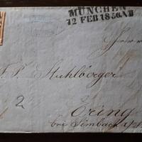 Impero Tedesco- 1856-6 Kreuzer su documento Monaco