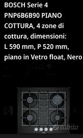 piano cottura in vetro Bosch a gas 
