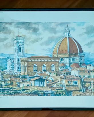 Stampa con cornice blu ( Vetro ) inclusa