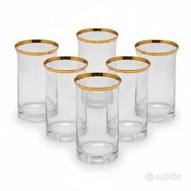 Servizio Bicchieri Antichi Oro 24k Vetro