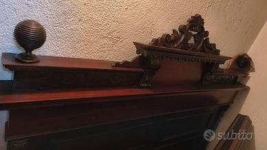 letto antico testiera e pediera in noce