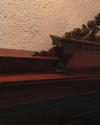 letto antico testiera e pediera in noce