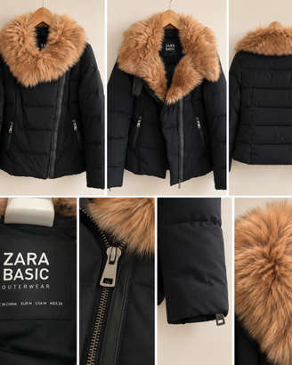 Giacca Zara Basic con collo in pelliccia