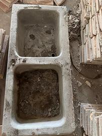 Lavabo in pietra rustico doppia vasca