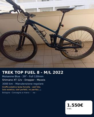 Trek Top Fuel 8 M 2022  Mulsanne Blue  XT 12 V 