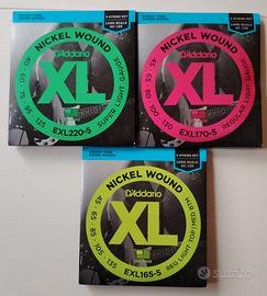 Corde D'Addario per basso a 5 corde