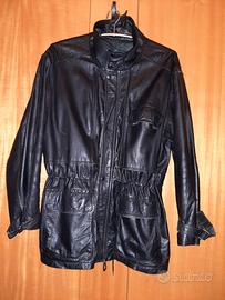 GIACCA SAHARIANA IN PELLE UOMO NERA. LEGGI