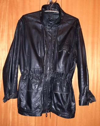 GIACCA SAHARIANA IN PELLE UOMO NERA. LEGGI