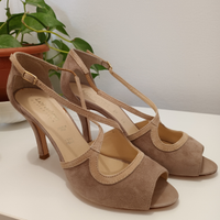 Décolleté sandalo camoscio Made in Italy