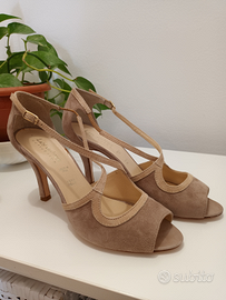 Décolleté sandalo camoscio Made in Italy