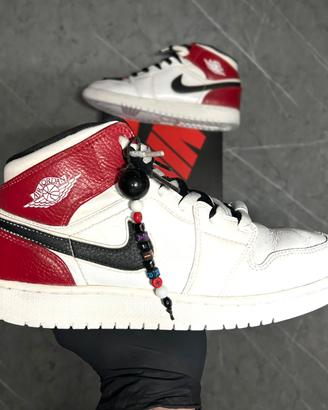 Nike Air Jordan 1 Mid White/Red 🔥