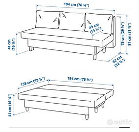 Divano letto Ikea modello asarum