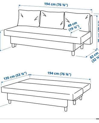 Divano letto Ikea modello asarum