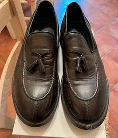 Mocassini con nappine in vera pelle -Made in Italy