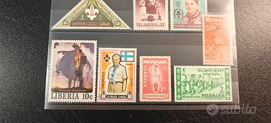 Lotto 8 Francobolli Tema SCOUT
