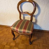 Set di sedie in legno e tessuto modernariato