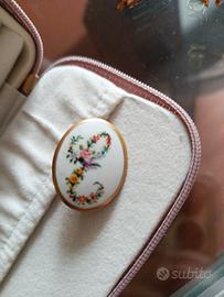 spilla vintage dipinta