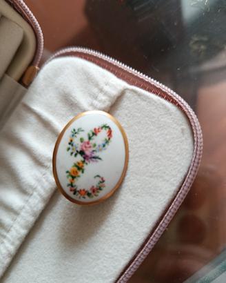 spilla vintage dipinta