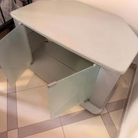 Mobile porta TV angolare - Grigio con ante in vetr