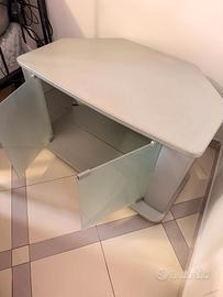 Mobile porta TV angolare - Grigio con ante in vetr