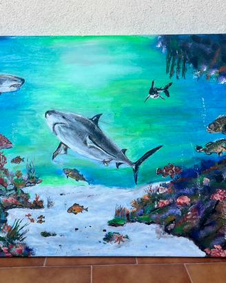 Dipinto su tela - “Predatori del Reef”