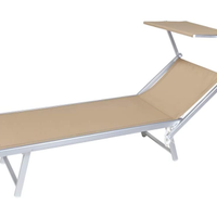 Lettino da Mare con Parasole, Color Sabbia