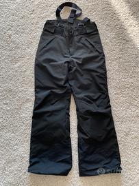 pantaloni da sci neve bambini 10-12 anni neri
