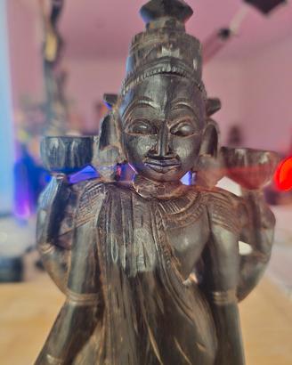 Statuina Lakshmi in legno 20 cm