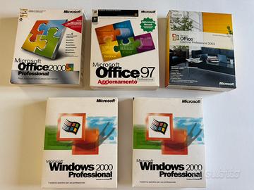 Software office e windows vintage con scatola