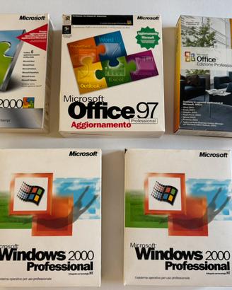 Software office e windows vintage con scatola
