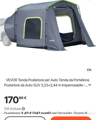 TENDA POSTERIORE SUV O AUTO 