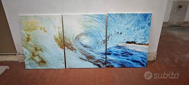 Quadro onda del mare che tuba in 3 pezzi