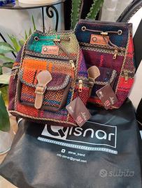 Borsa e zaino, artigianale, etnico, fatto a mano 