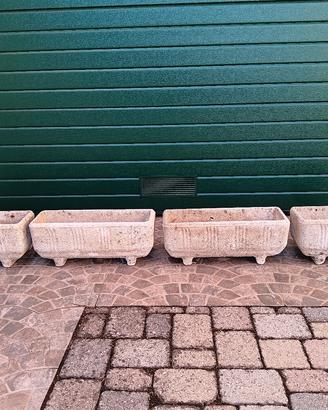 4 vasi da fiori in cemento 