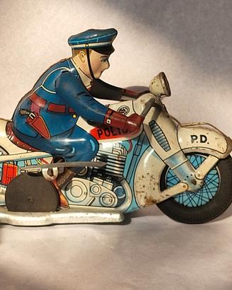 motocicletta polizia in latta giappponese a frizi.