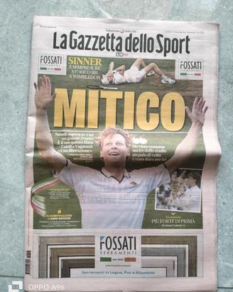 Gazzetta Sinner vince a Wimbledon 2026