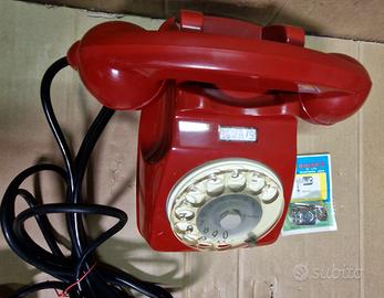 Vintage telefono a disco rosso bordeaux Sip