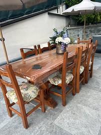 Tavolo legno  e 10 sedie