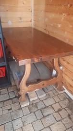 Tavolo fratino in legno massello gambe a Lira